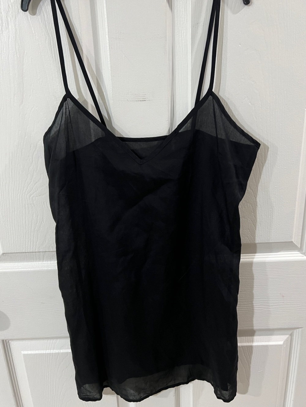 FARM Rio Black Sheer V-Neck Spaghetti Strap Camisole